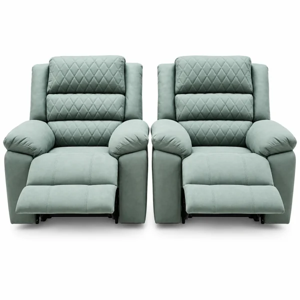 Sage Quilted Recliner Pair