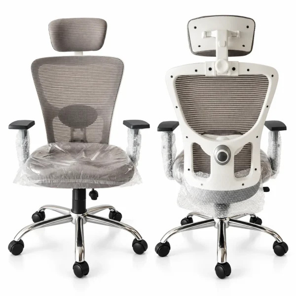 Grey & White Ergo Chair