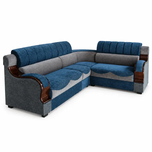 Navy Two-Tone Corner Sofa