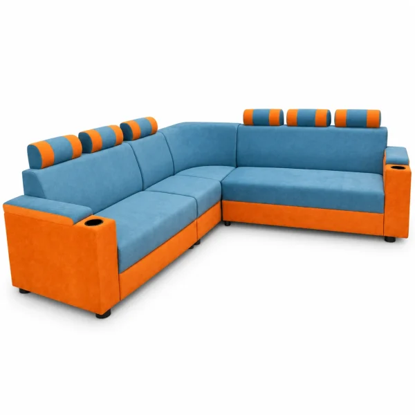 Blue & Orange Corner Sofa