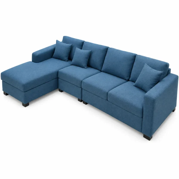 Steel Blue L-Sofa