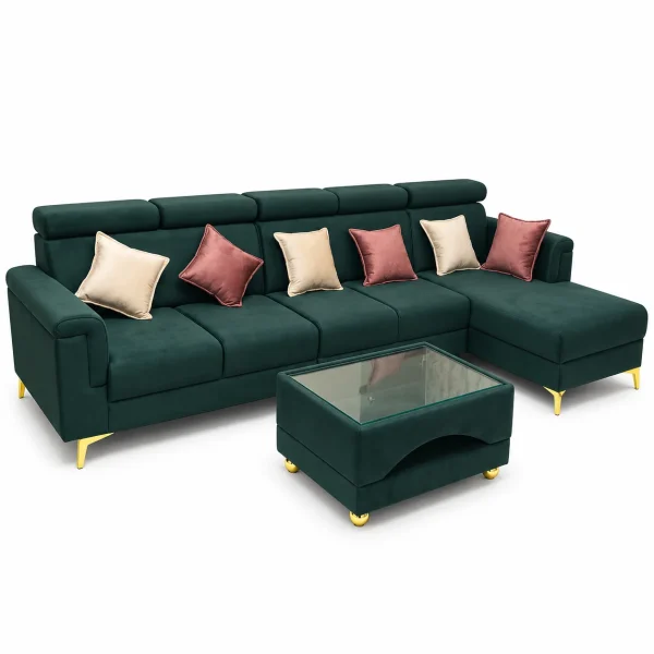 Emerald L-Sofa with Table