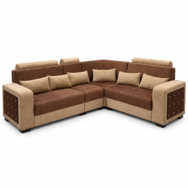 Brown & Beige Corner Sofa