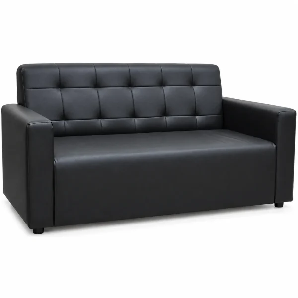 Black Tufted 2-Seater