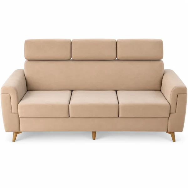 Beige Headrest 3-Seater