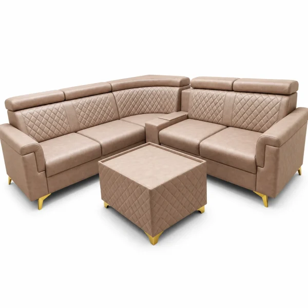 Beige Quilted Corner Set
