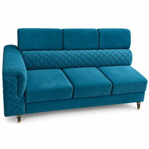 Peacock Quilted 3-Seater