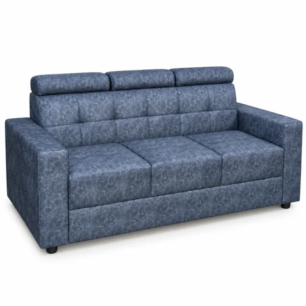 Denim Headrest 3-Seater