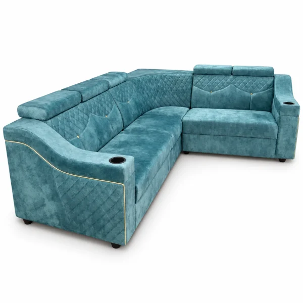 Teal Quilted Corner Sofa