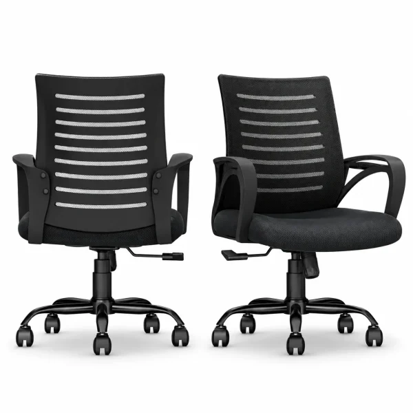 Black Ribbed Task Chair