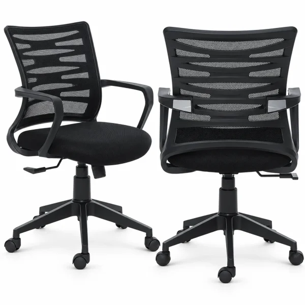 Black Wave-Back Task Chair