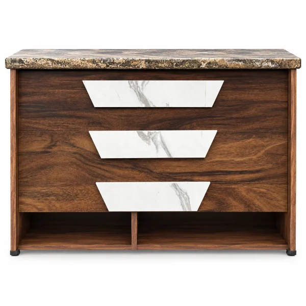 Walnut Marble-Top Desk