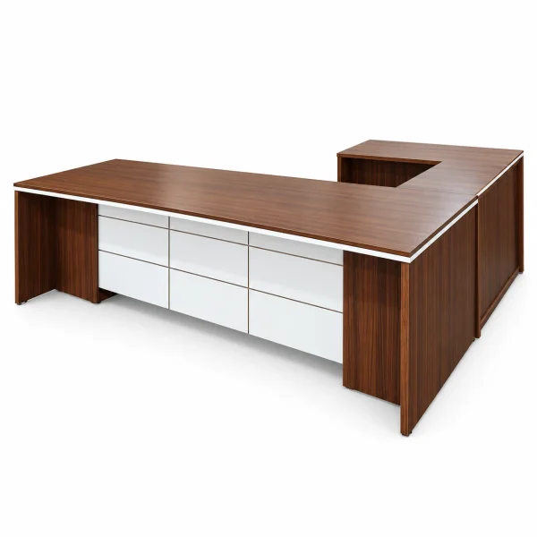 Walnut & White L-Desk