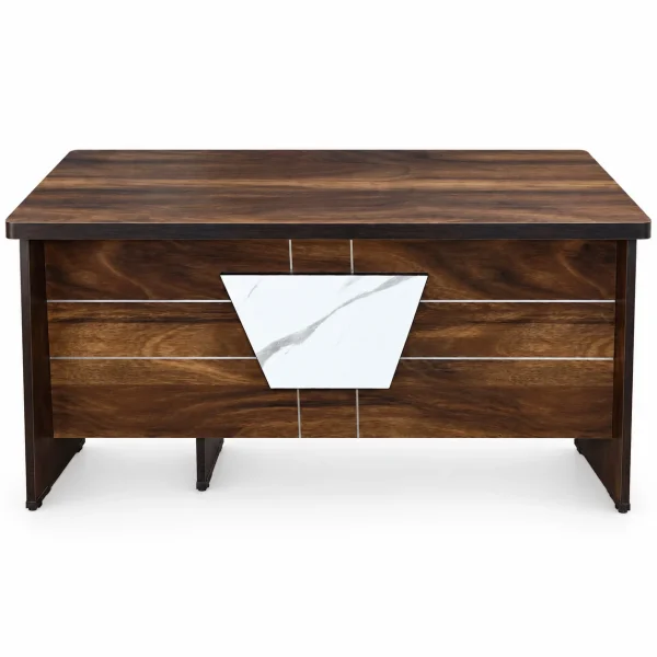 Walnut Marble-Panel Desk