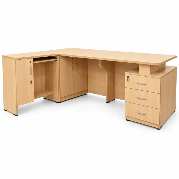 Maple L-Shape Workstation