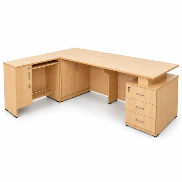 Maple L-Shape Workstation II