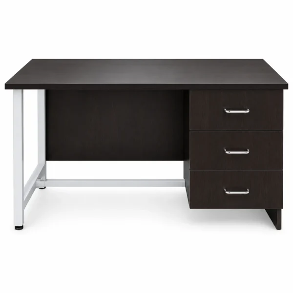 Black Office Desk, White Frame